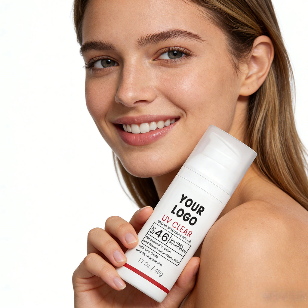 Private Label Oil Free Sunscreen Zinc Oxide SPF 46 Niacinamide UV Clear
