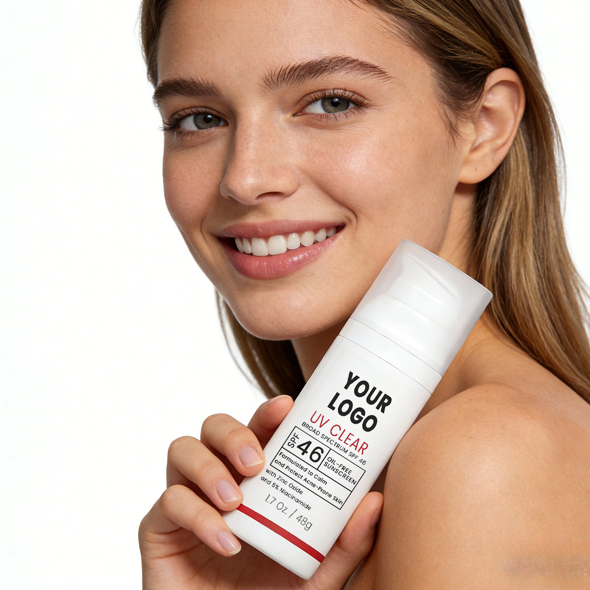 Private Label Oil Free Sunscreen Zinc Oxide SPF 46 Niacinamide UV Clear