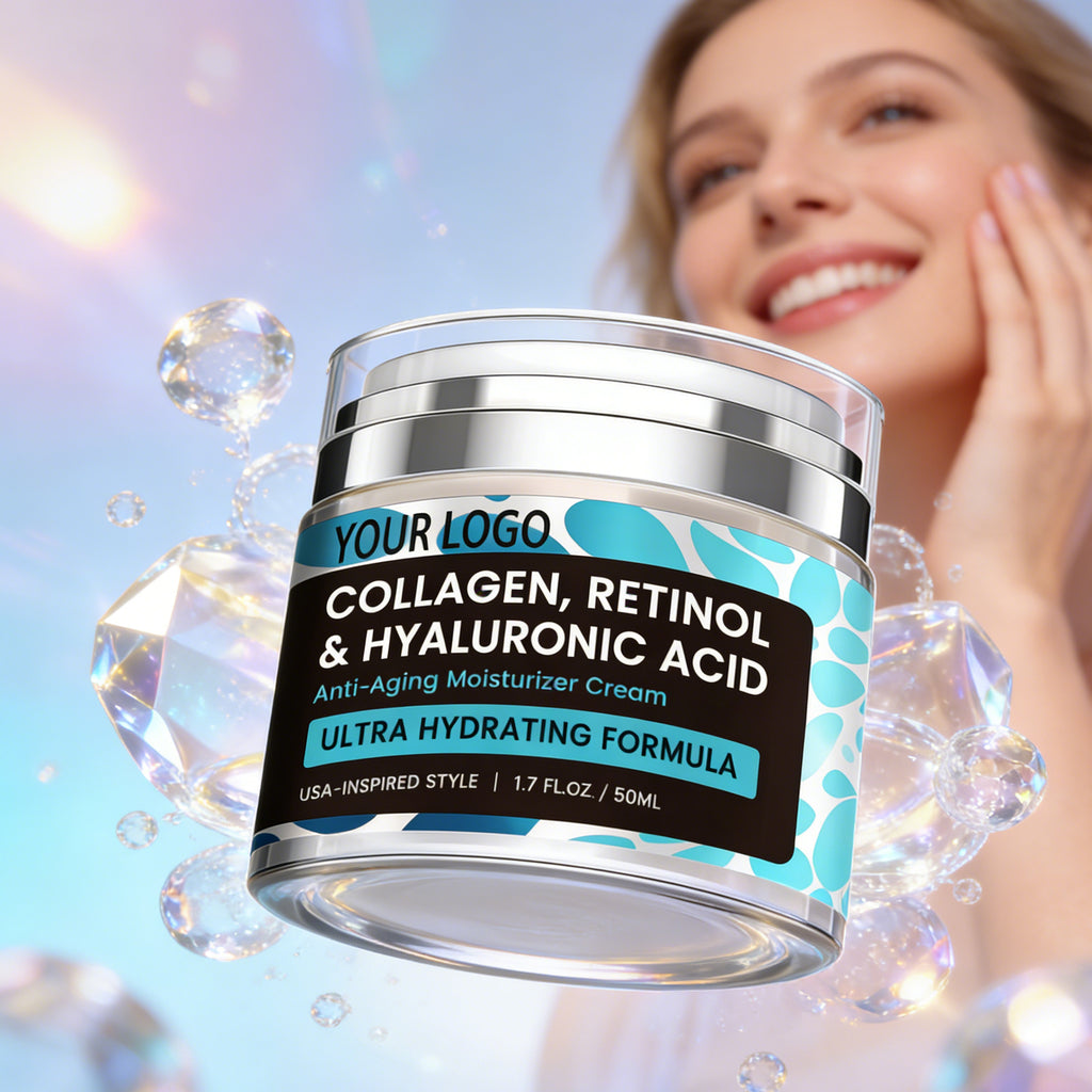 Private Label Collagen Retinol Hyaluronic Acid Anti Aging Moisturizer Cream