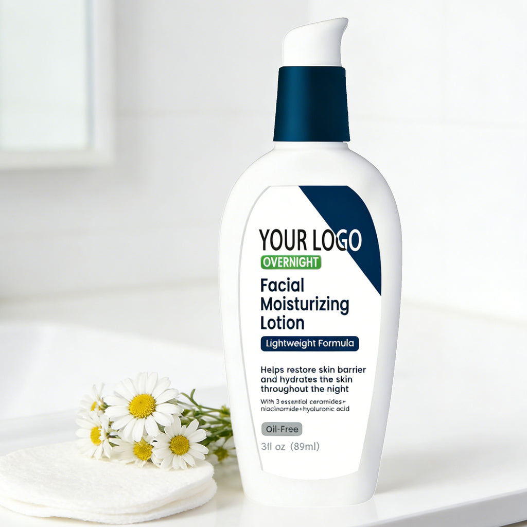 Private Label Overnight Facial Moisturizing Lotion Ceramide Niacinamide Oil Free