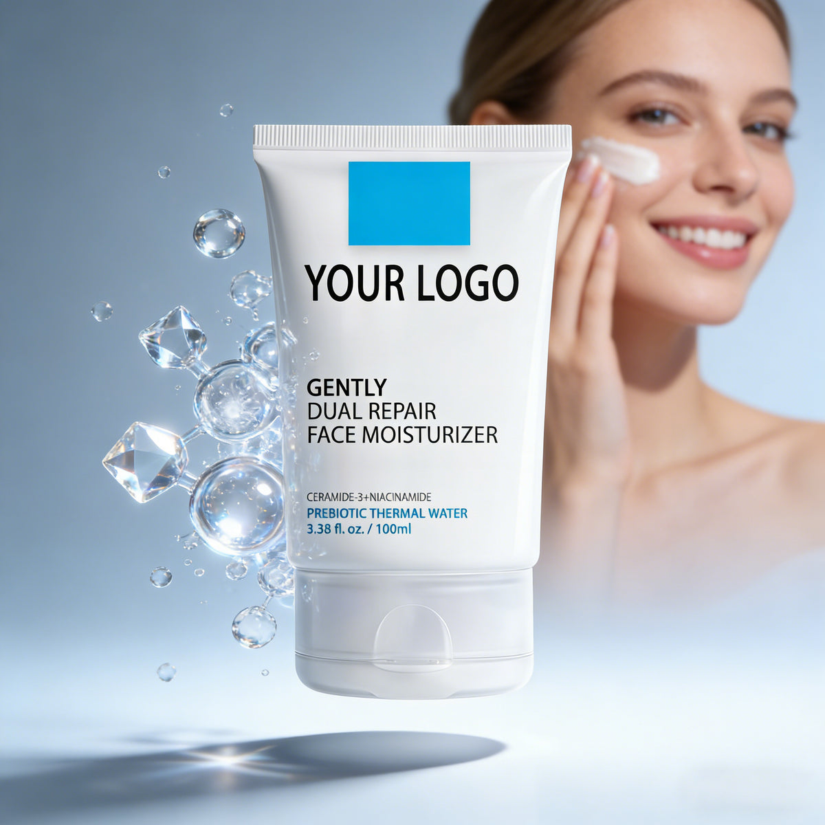 Private Label Dual Repair Face Moisturizer Ceramide Niacinamide Barrier Cream