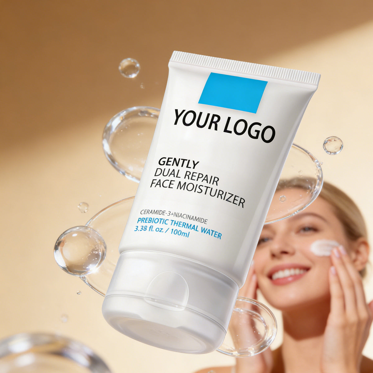 Private Label Dual Repair Face Moisturizer Ceramide Niacinamide Barrier Cream