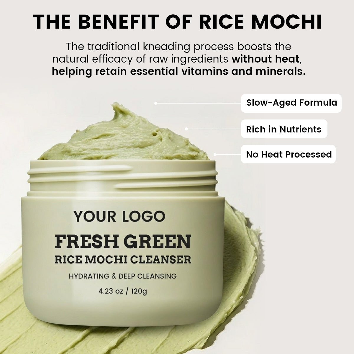Private Label Rice Mochi Cleanser   Hydrating & Deep Cleansing Face Wash
