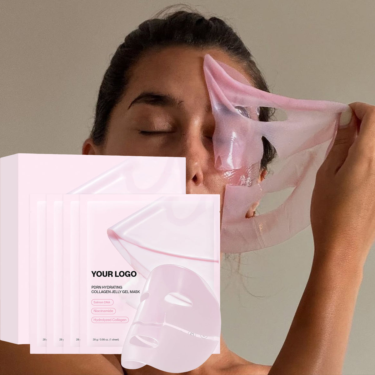Private Label PDRN Face Mask Collagen Jelly Gel Mask Glass Glow