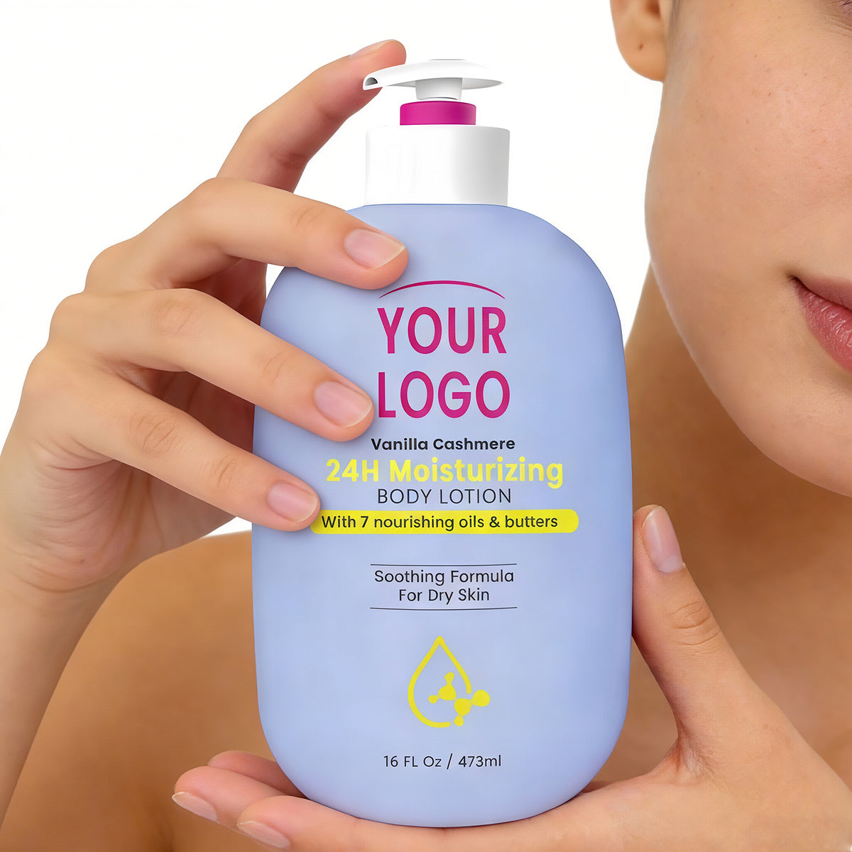 Private Label 24H Moisture Body Lotion Vanilla Cashmere Shea Butter Dry Skin
