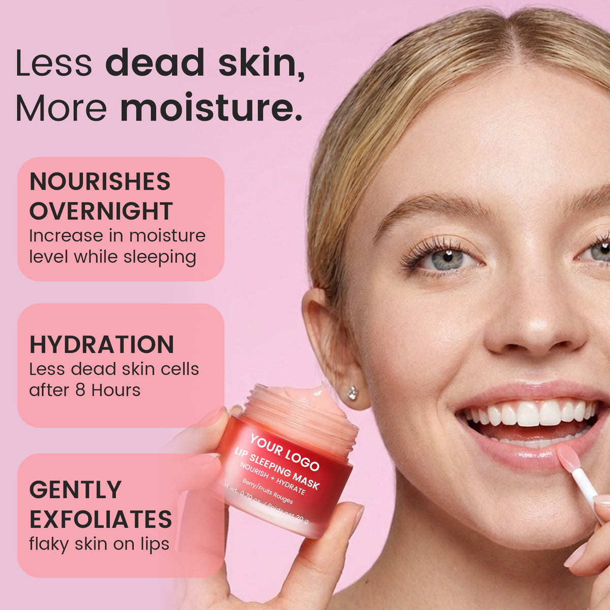 Private Label Lip Sleeping Mask Nourishing Overnight Hydration Berry