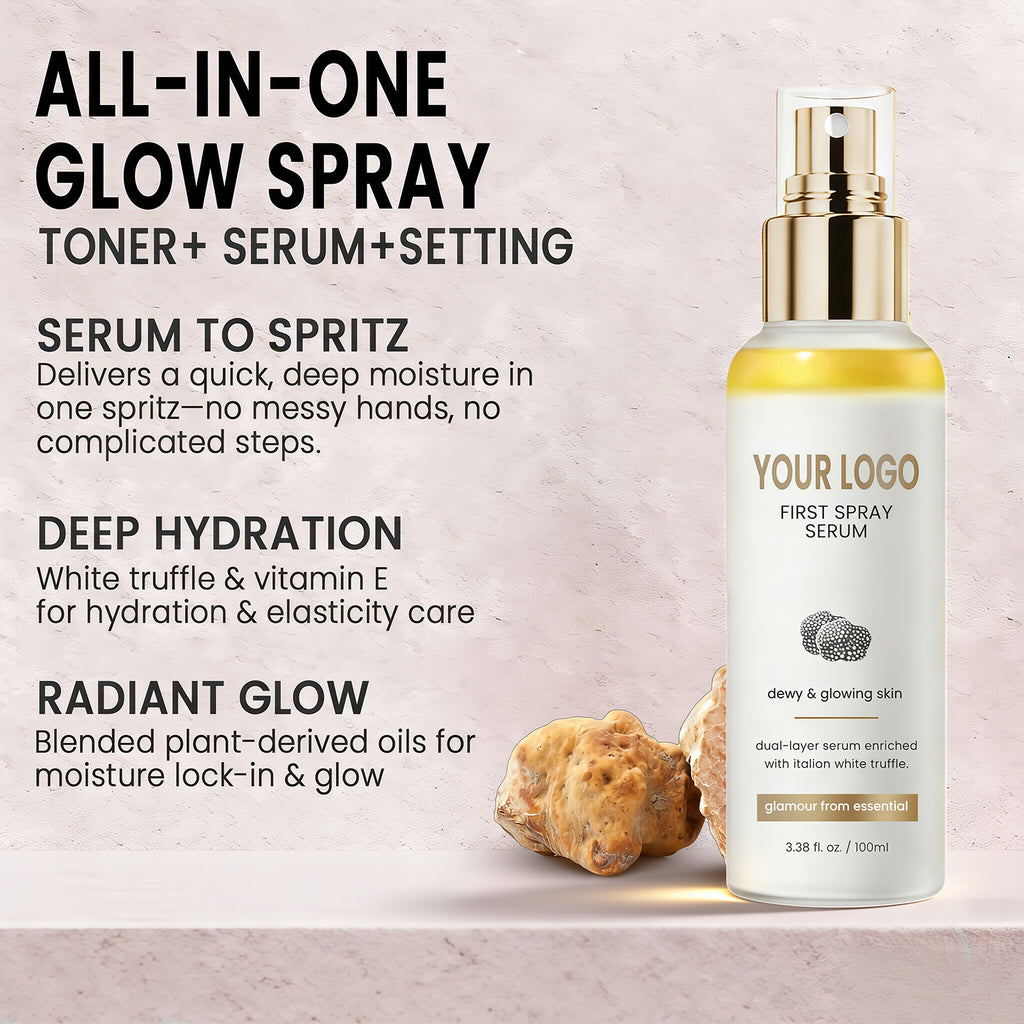 Private Label All in One Glow Spray Toner Serum Setting Mist