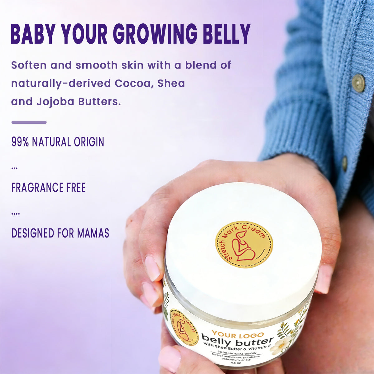 Private Label Belly Butter Pregnancy Stretch Mark Cream