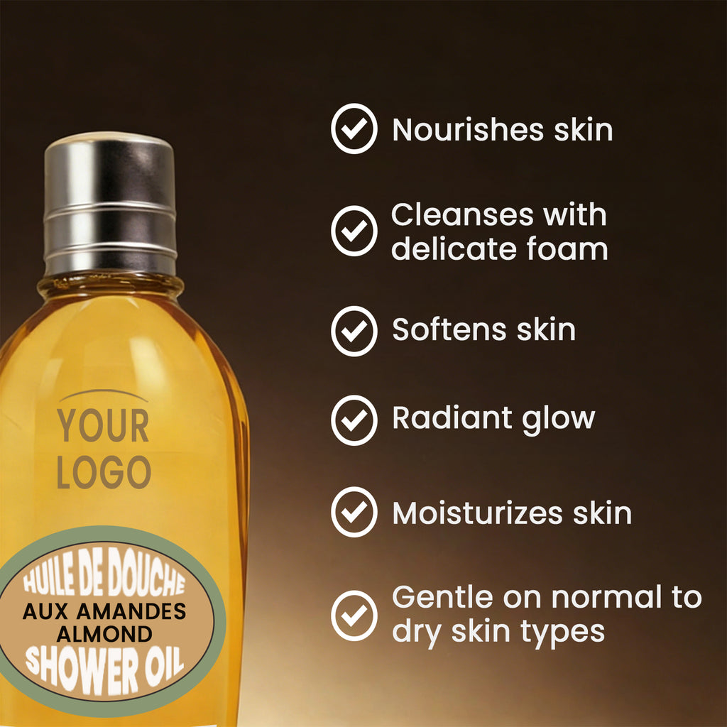 Private Label Almond Shower Oil Nourishing Cleansing Oil Normal Dry Skin