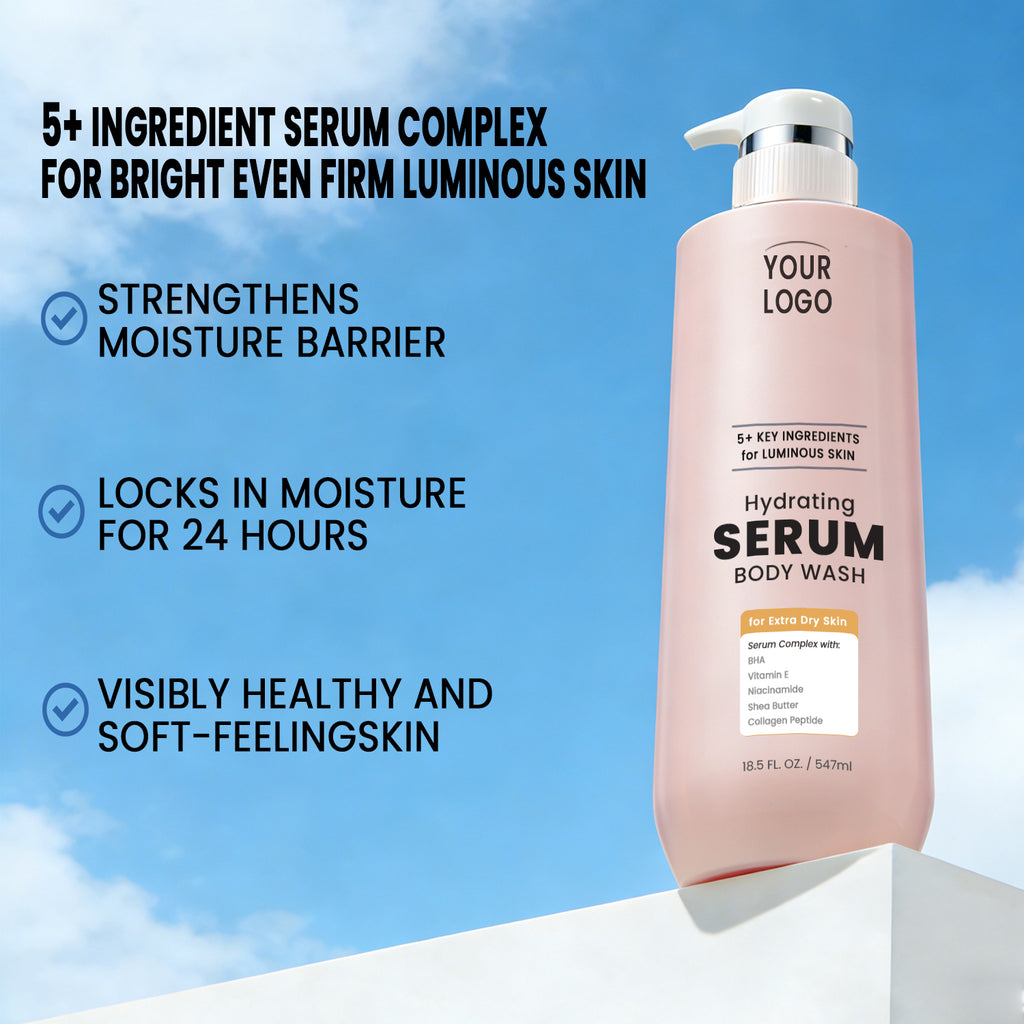 Private Label Hydrating Serum Body Wash 5+ Ingredient Complex Extra Dry Skin