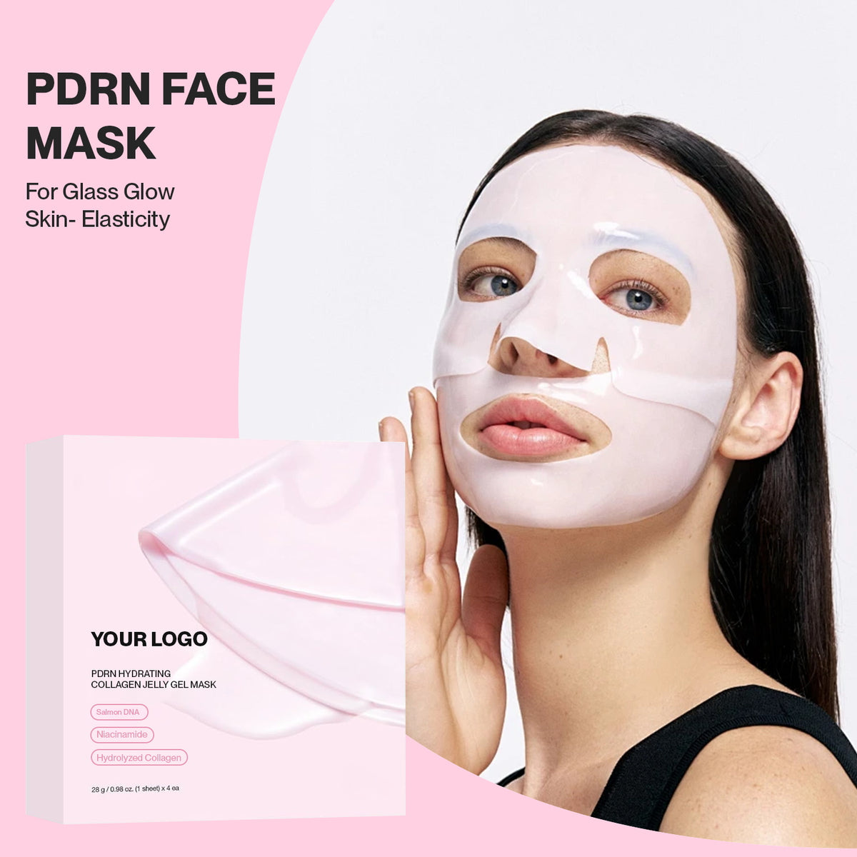 Private Label PDRN Face Mask Collagen Jelly Gel Mask Glass Glow