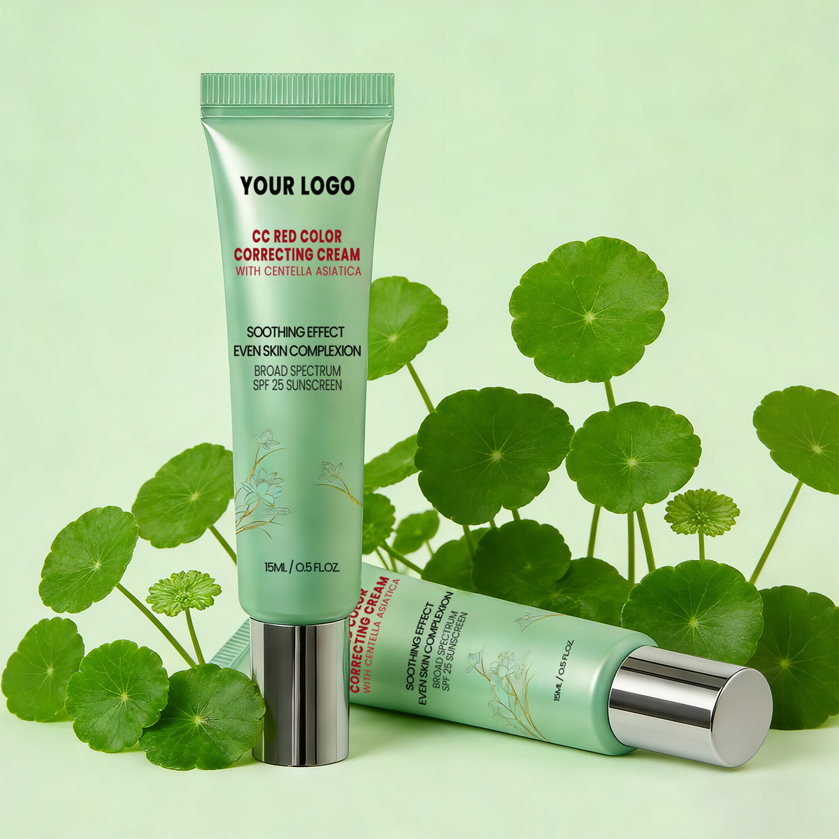 Private Label CC Red Color Correcting Cream Centella SPF 25 Soothing