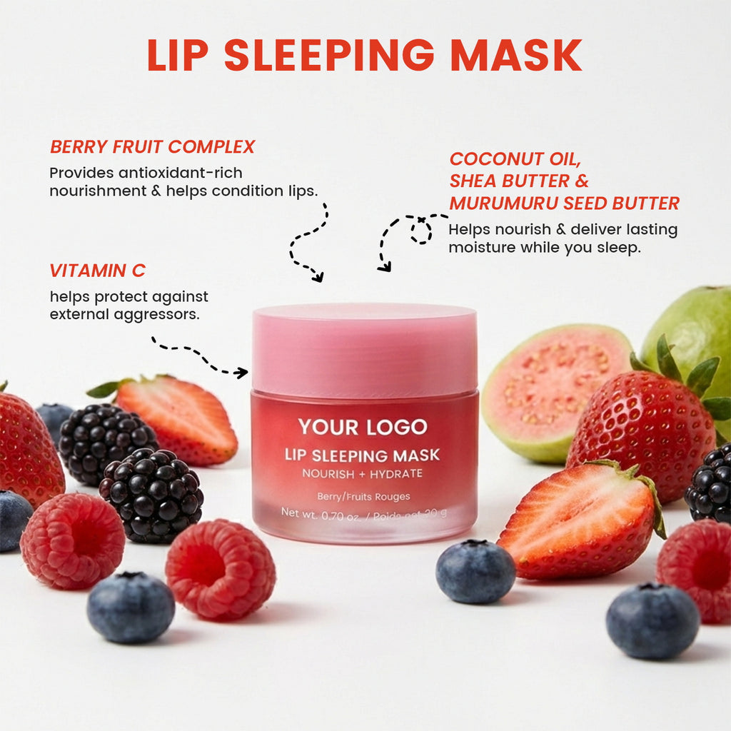 Private Label Lip Sleeping Mask Nourishing Overnight Hydration Berry