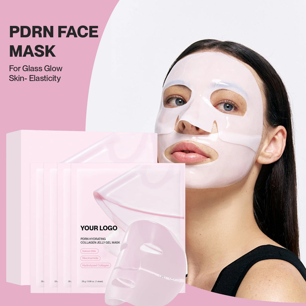 Private Label PDRN Face Mask Collagen Jelly Gel Mask Glass Glow