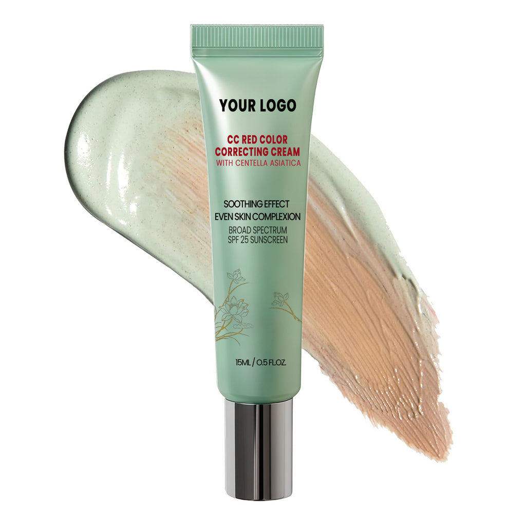 Private Label CC Red Color Correcting Cream Centella SPF 25 Soothing
