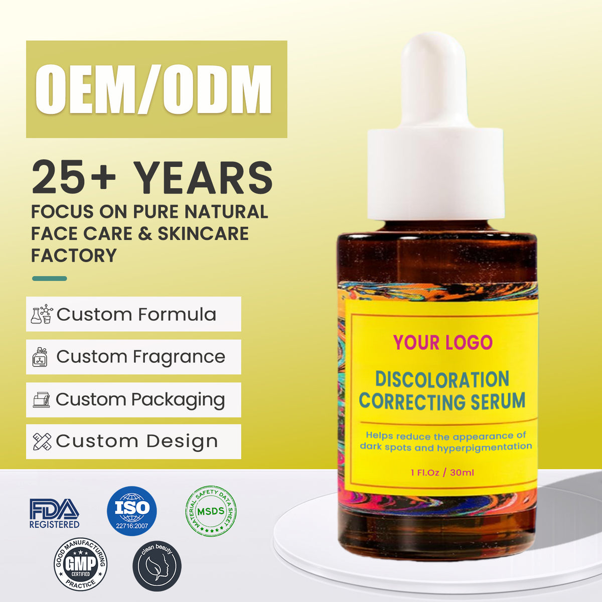 Private Label Discoloration Correcting Serum Even Tone Facial Serum