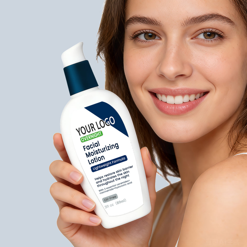 Private Label Overnight Facial Moisturizing Lotion Ceramide Niacinamide Oil Free