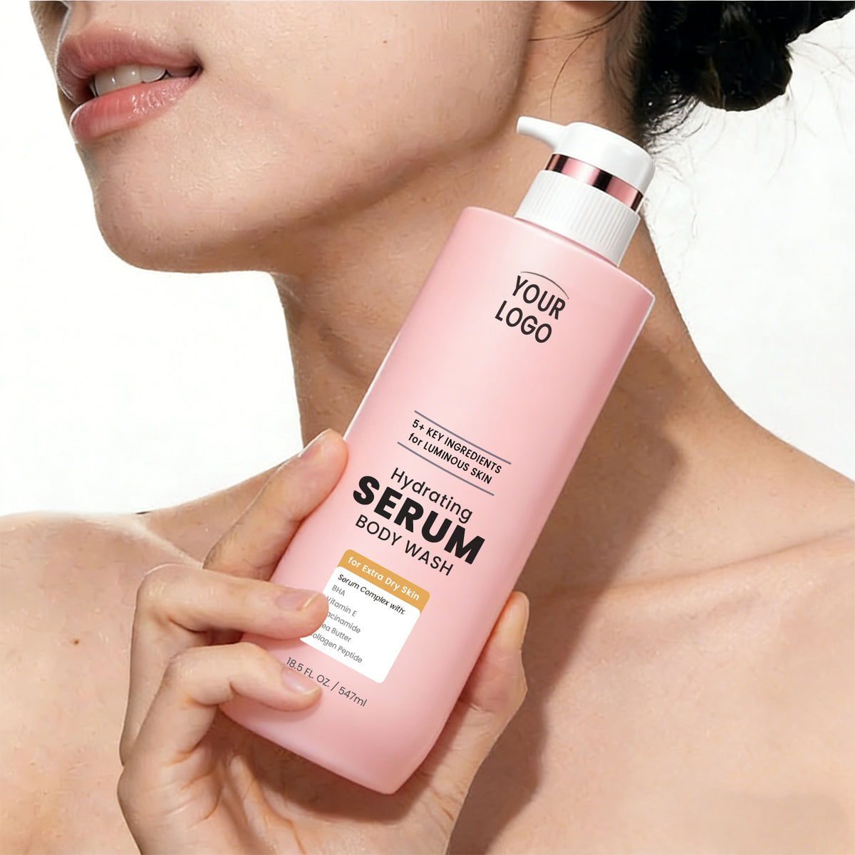 Private Label Hydrating Serum Body Wash 5+ Ingredient Complex Extra Dry Skin