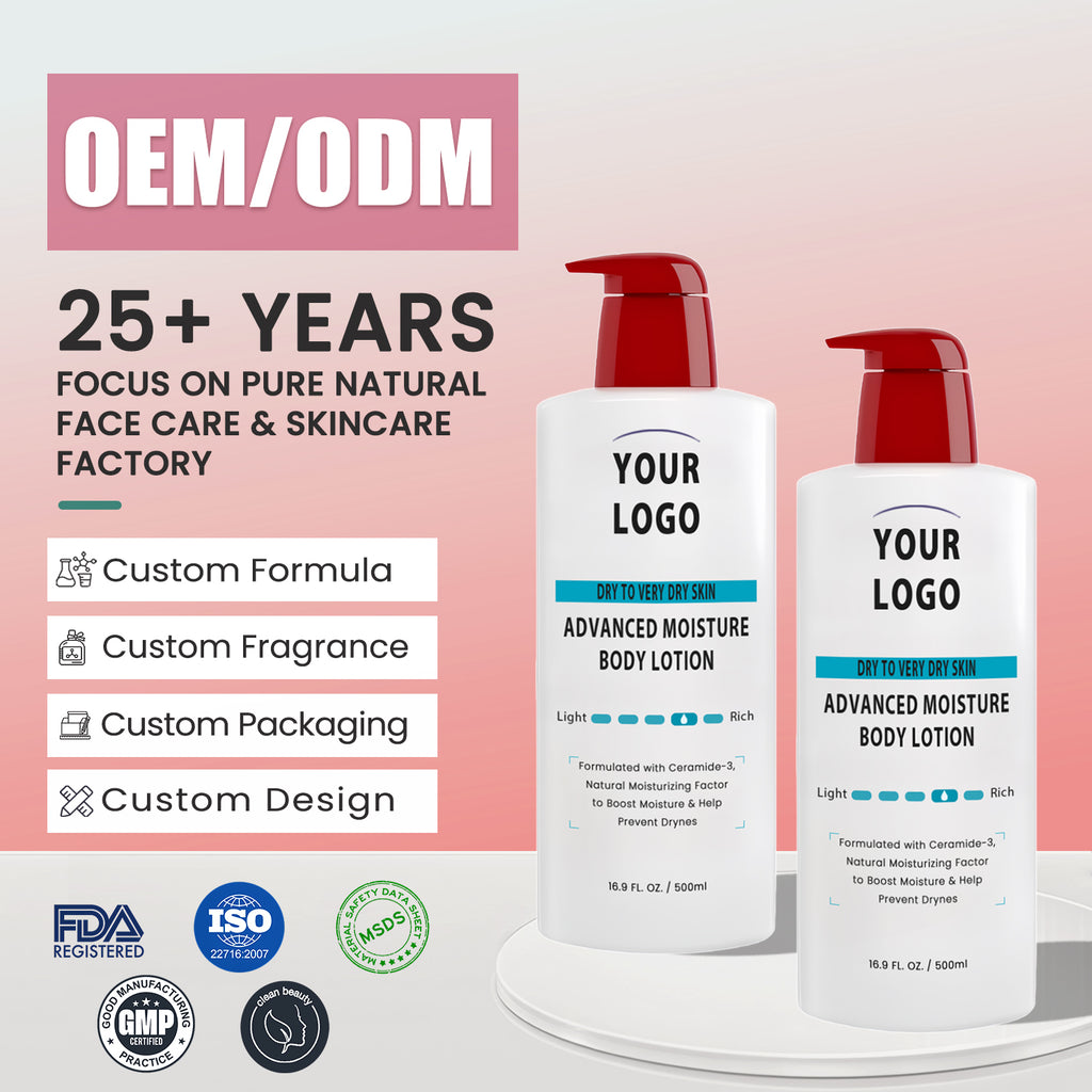 Private Label Daily Moisturizing Body Lotion Hyaluronic Acid Ceramides 24H