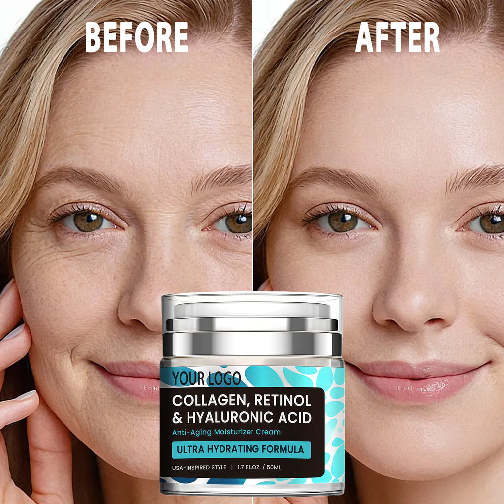 Private Label Collagen Retinol Hyaluronic Acid Anti Aging Moisturizer Cream