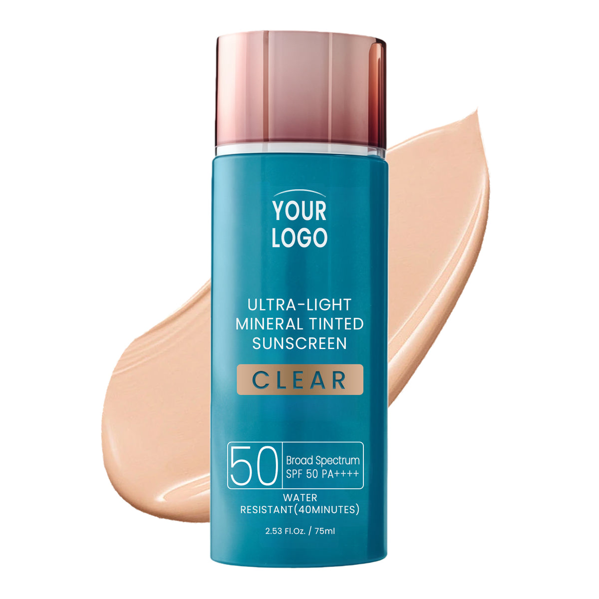 Private Label Mineral Tinted Sunscreen SPF 50 PA++++ Ultra Light Water Resistant