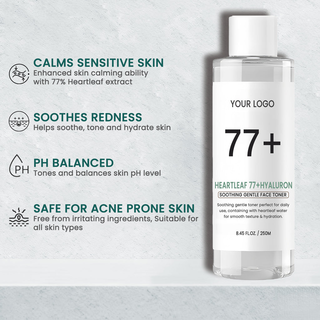 Private Label Heartleaf 77 Hyaluron Soothing Gentle Face Toner