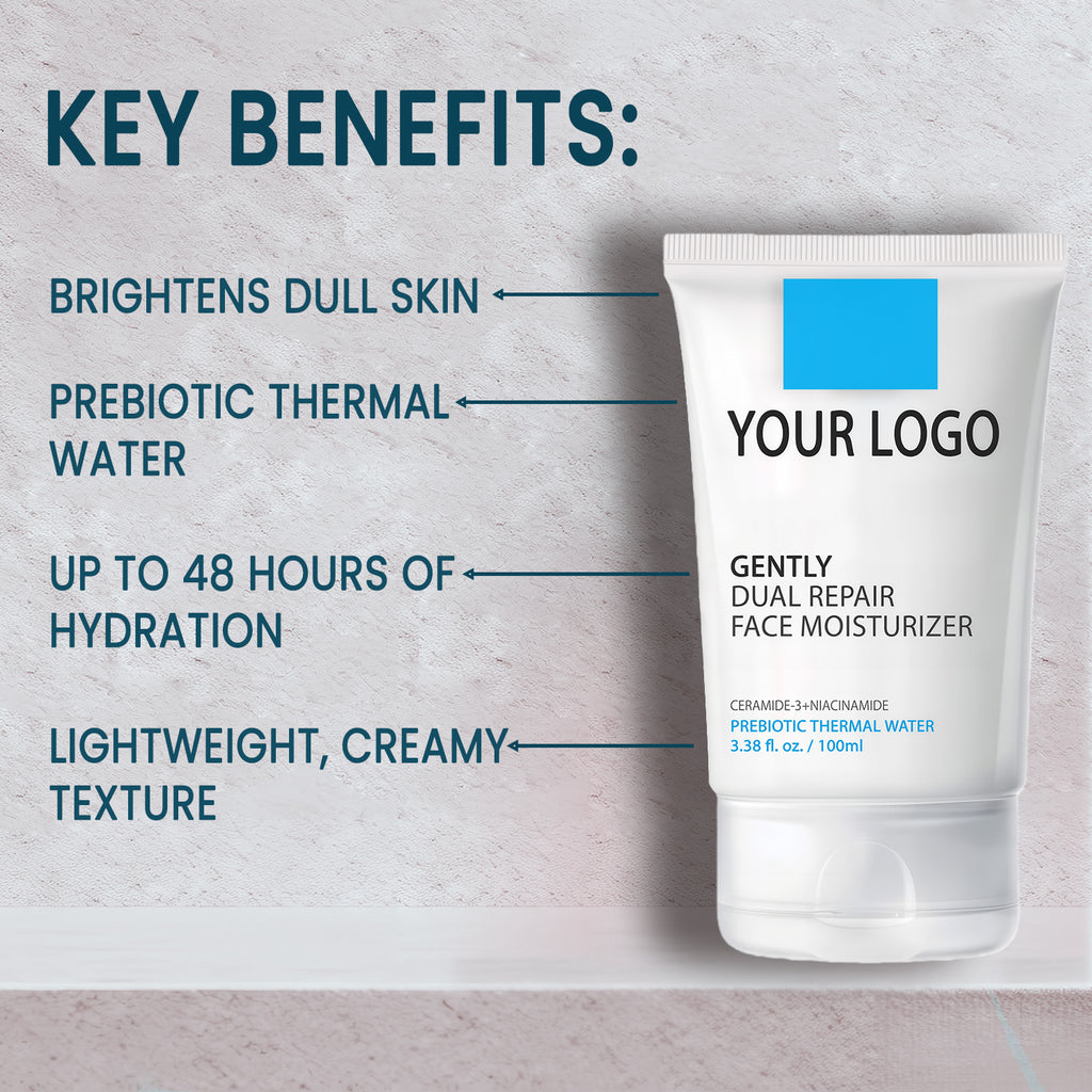 Private Label Dual Repair Face Moisturizer Ceramide Niacinamide Barrier Cream